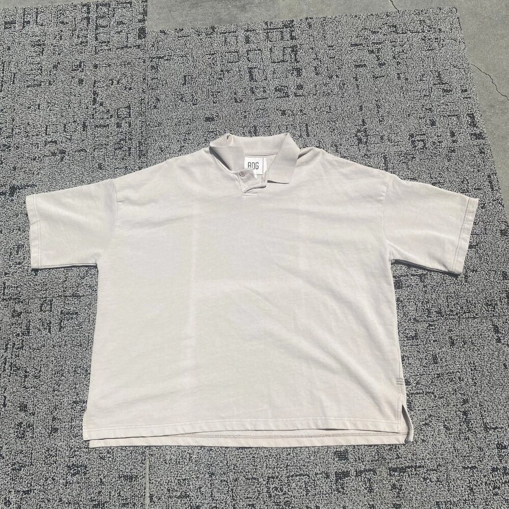 BDG Urban Outfitters Polo Men's Large Beige Short Sleeve Shirt